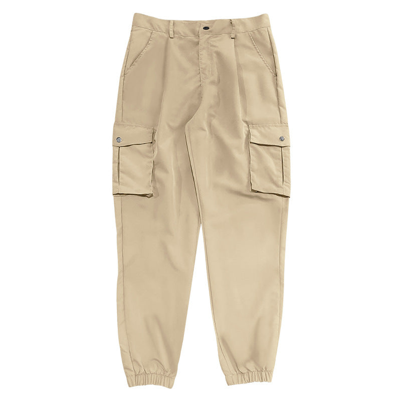 Men's tapered cargo pants in work look with patch pockets and elastic ankle cuffs StylebySassy