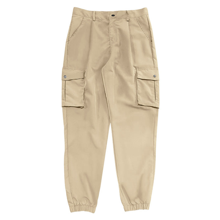 Men's tapered cargo pants in work look with patch pockets and elastic ankle cuffs StylebySassy
