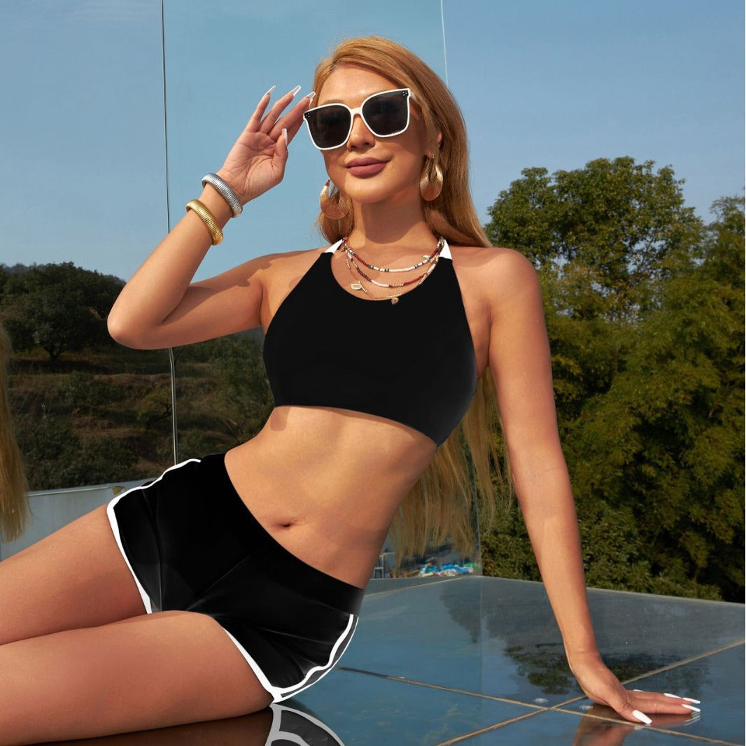 Women’s sporty bikini set with high-neck top and comfortable bottoms StylebySassy