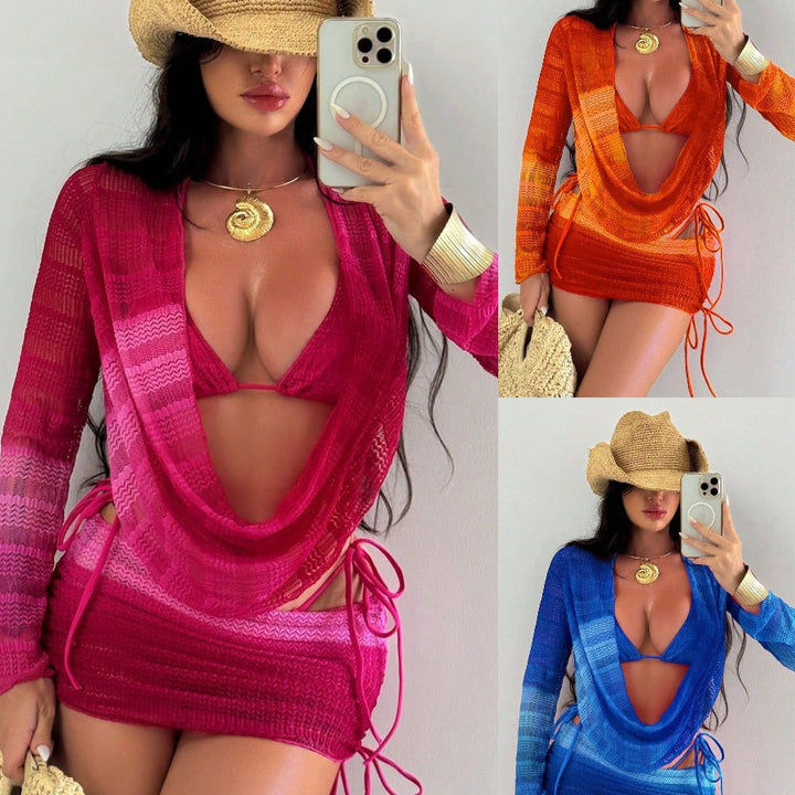 Women's beach dress with modern cut and adjustable gathering StylebySassy