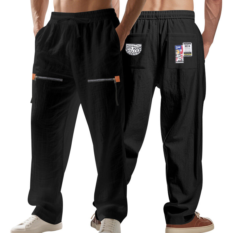 Men's loose Cargo pants with zippers and elastic waistband StylebySassy
