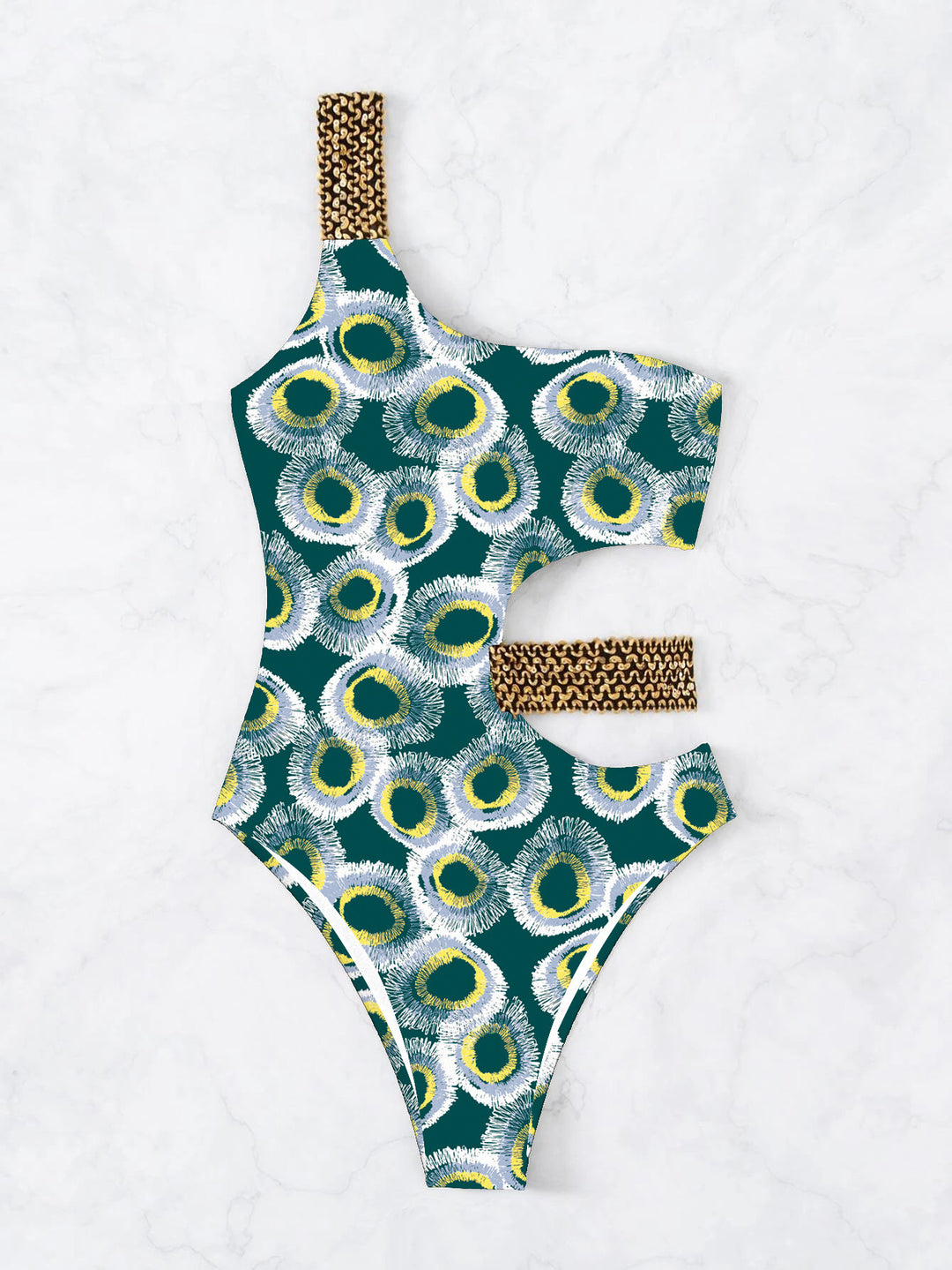 Women One-Piece Designer Swimsuit with Asymmetrical Cut and Fashionable Straps StylebySassy