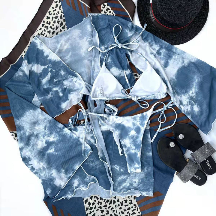 Ladies bikinis with knotted long sleeve top StylebySassy