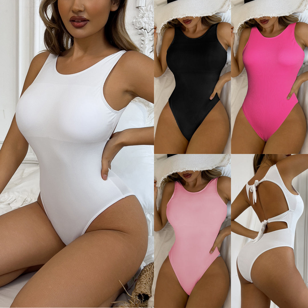 Women One-Piece Swimsuit with Modern Rib Design StylebySassy
