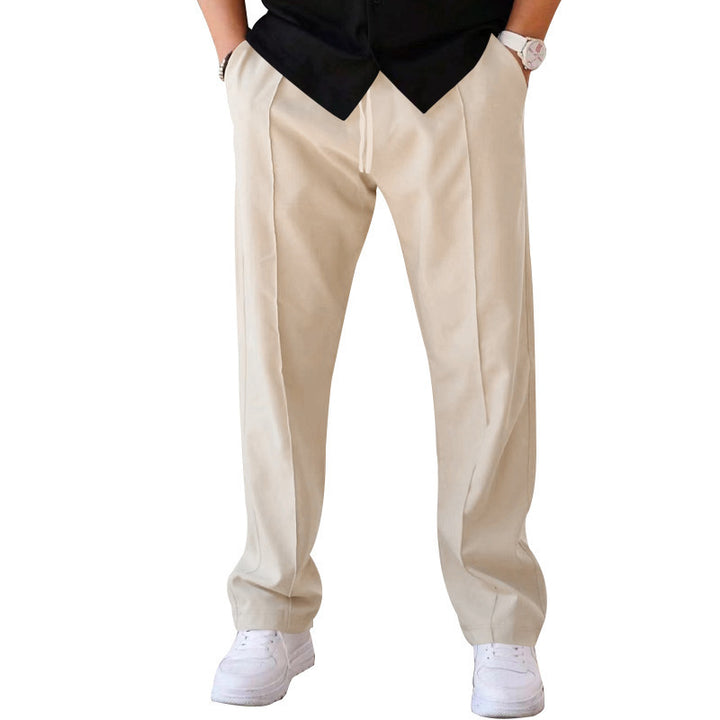 Men's jogger pants in chino look with crease and drawstring StylebySassy
