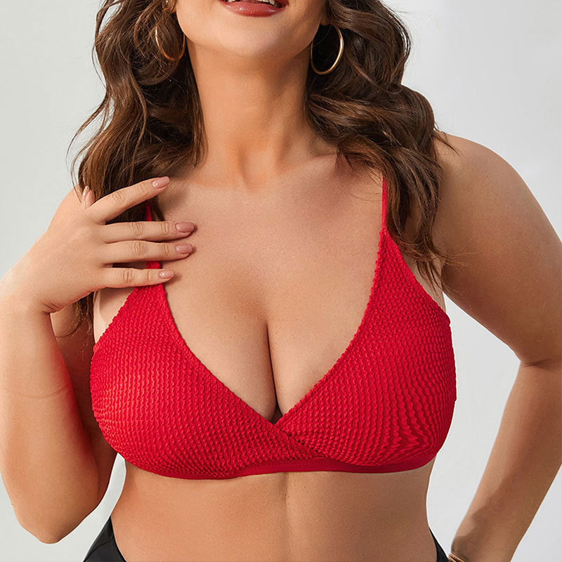 Women's elegant and comfortable bikini top with refined textures StylebySassy