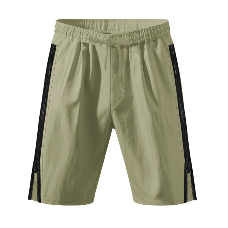 Men's lightweight training shorts with elastic drawstring waistband, side ventilation zippers, and slash pockets StylebySassy