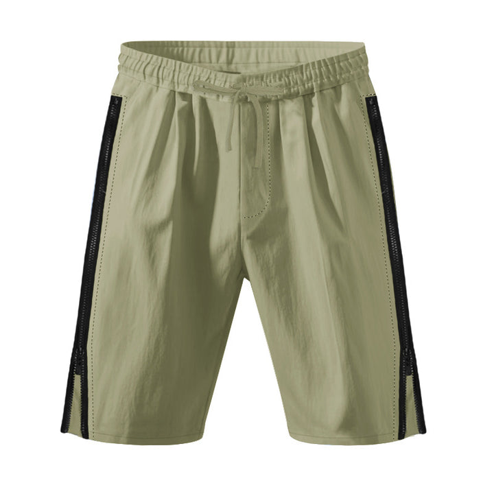 Men's lightweight training shorts with elastic drawstring waistband, side ventilation zippers, and slash pockets StylebySassy