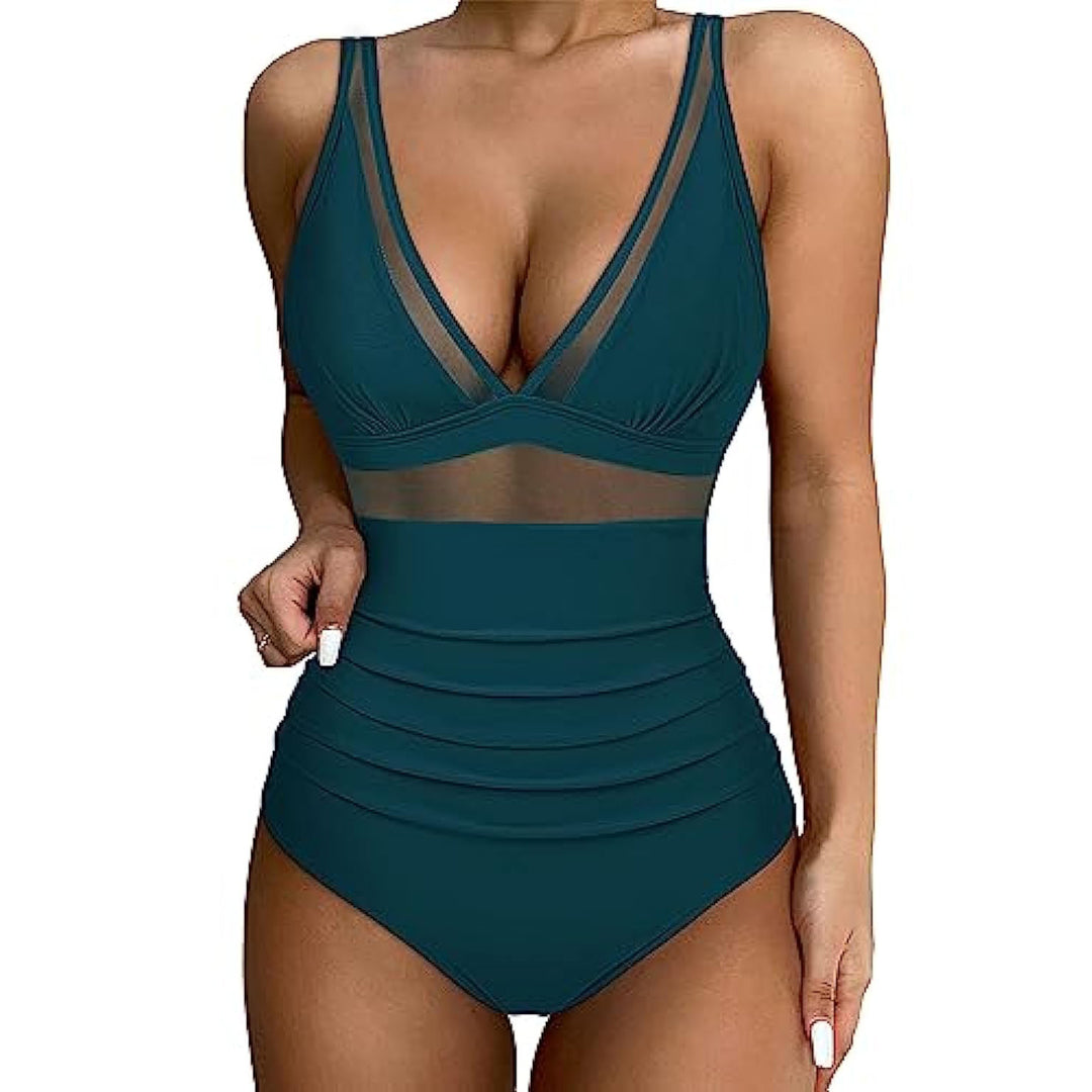 Women High-Cut Swimsuit with Transparent Inserts StylebySassy