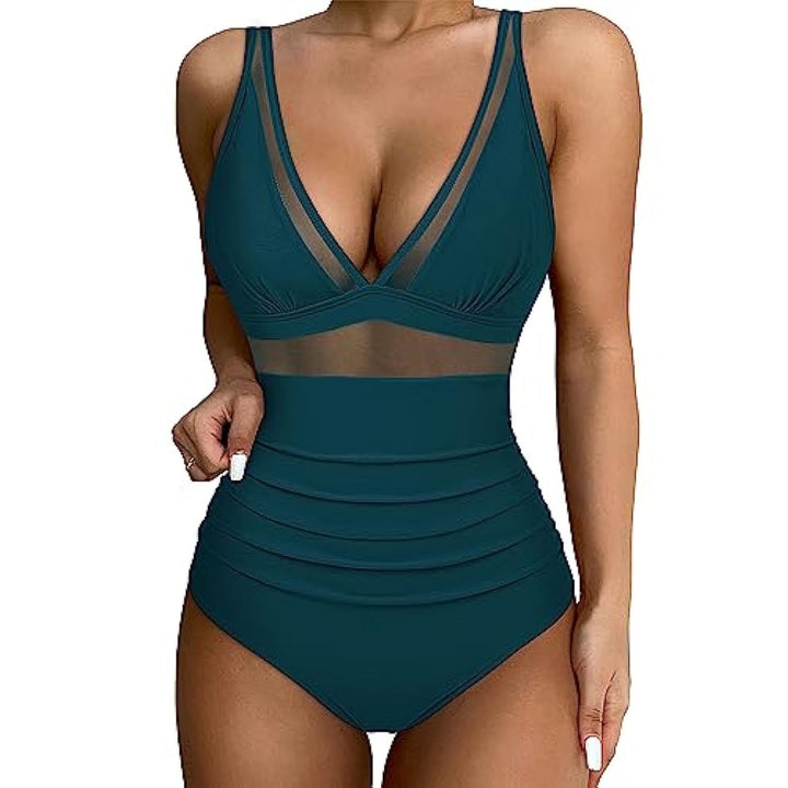 Women High-Cut Swimsuit with Transparent Inserts StylebySassy