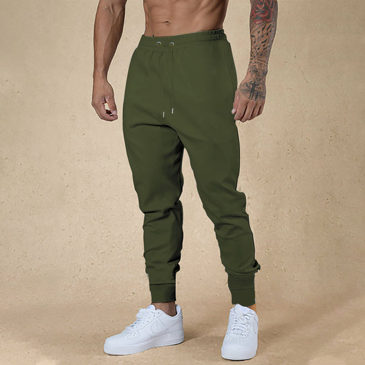 Men's nano athletic terry jogging pants with high waistband drawstring and tapered ribbed cuffs StylebySassy