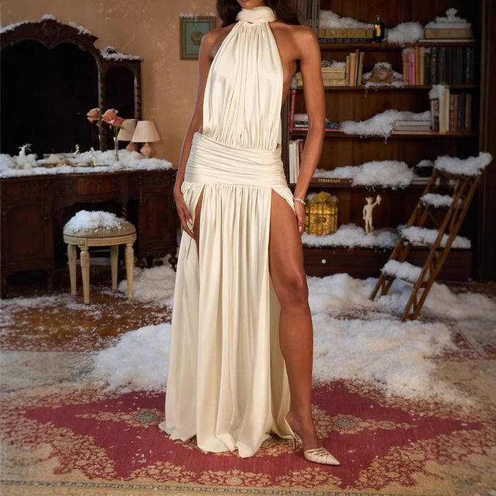 Women's Elegant Maxi Dress with Off-Shoulder Design and Ruffle Details StylebySassy