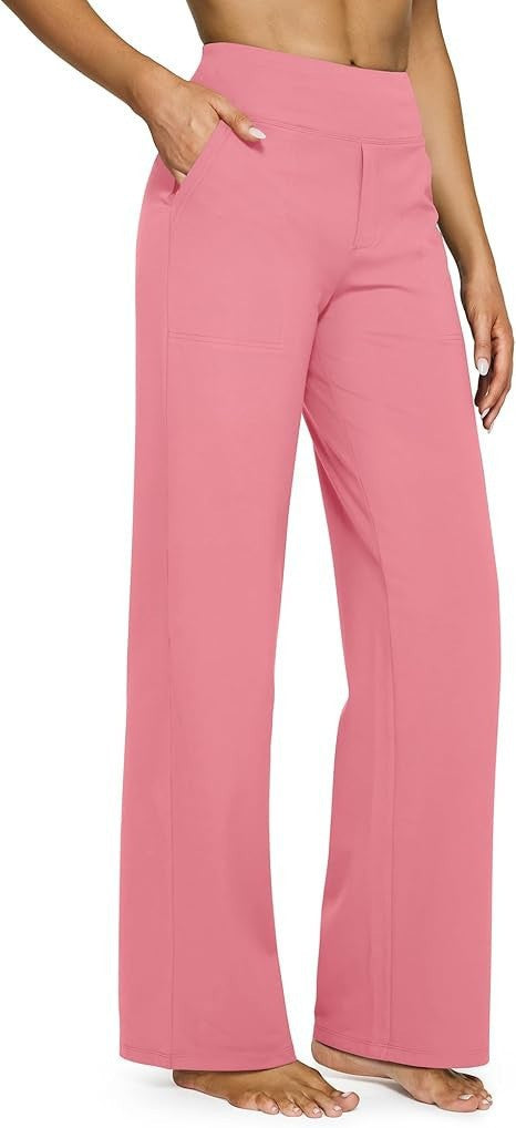 Women's flowing high-waist pants with extra wide leg, elastic comfort waistband and side pockets StylebySassy