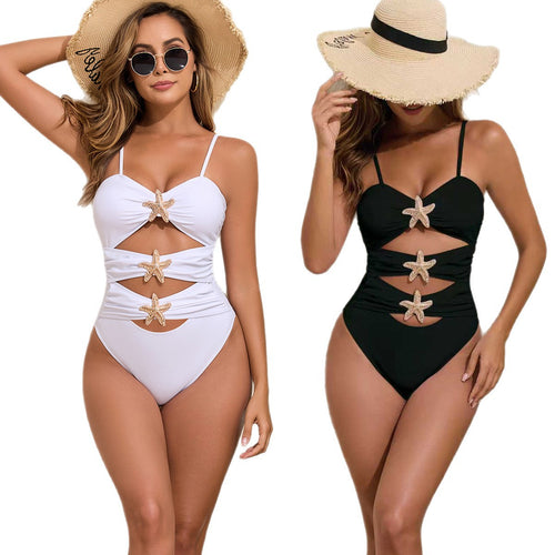 Women Elegant and figure-hugging swimsuit with glitter star StylebySassy