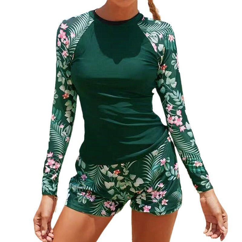 Women's UV Protection Rashguard Set with Floral Design StylebySassy