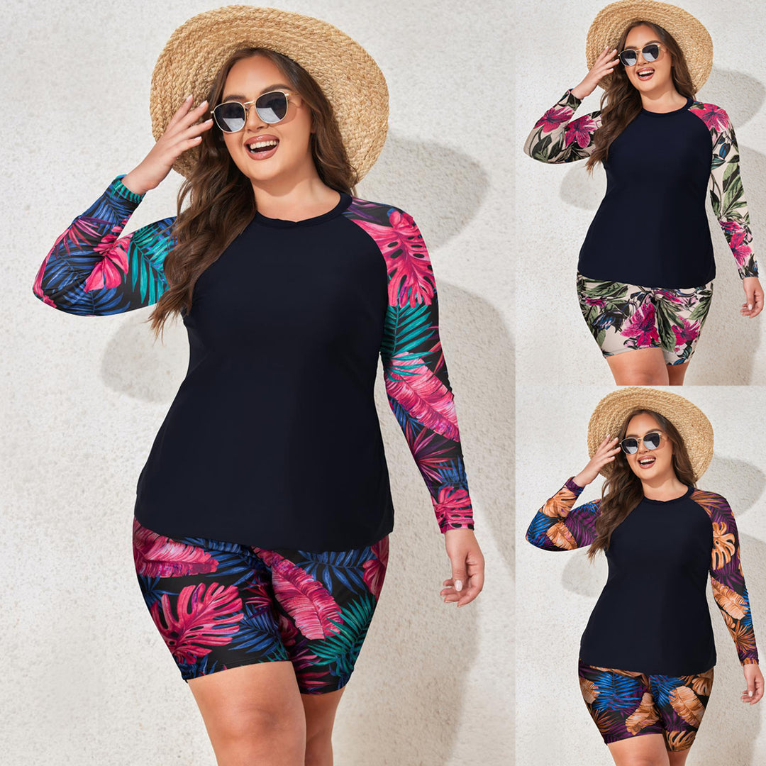 Women UV protection swimsuit set with sleeveless top and short pants StylebySassy