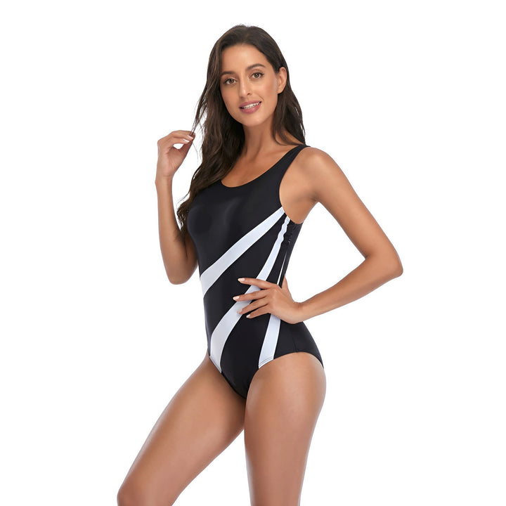 Women’s Sporty One-Piece Swimsuit with Fashionable Lines StylebySassy