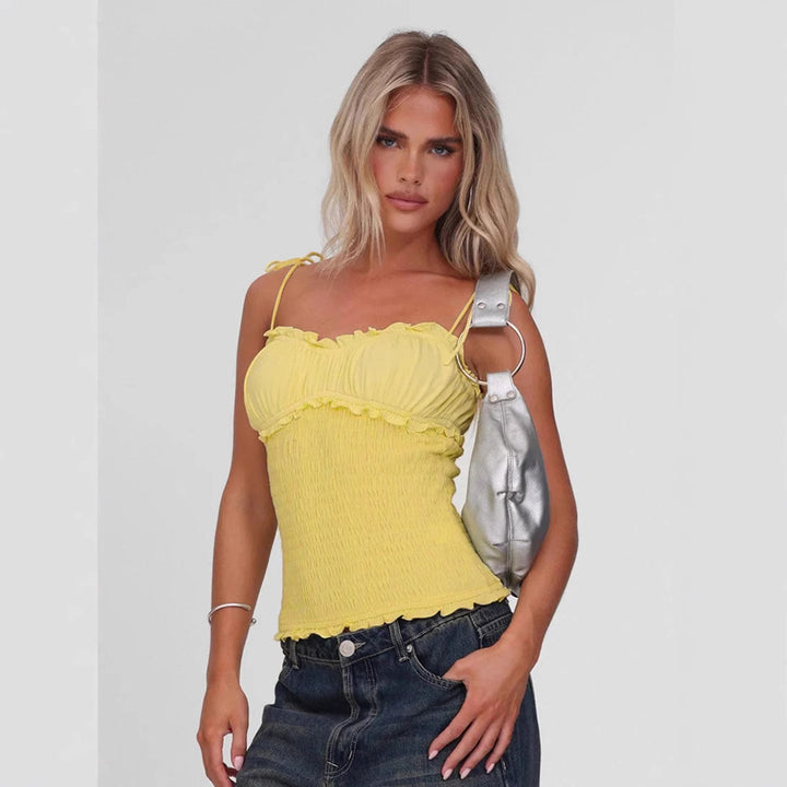Women's airy camisole top with ruffle details StylebySassy