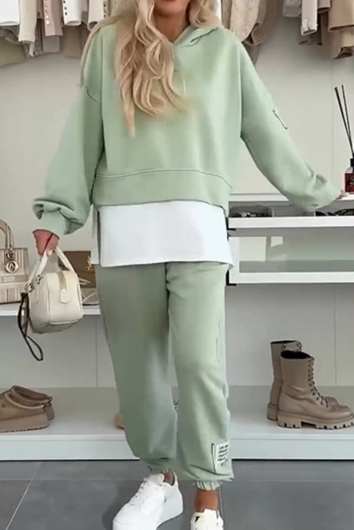 Women's cozy short hoodie and jogger set made of soft cotton blend StylebySassy
