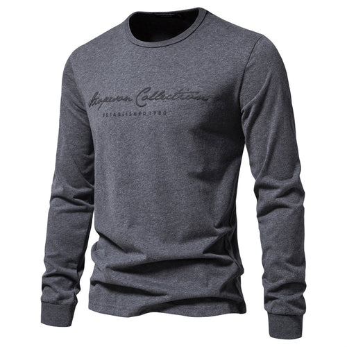 Men's Nano Minimalist Round Neck Sweatshirt Made of Cotton Blend with Ribbed Cuffs StylebySassy