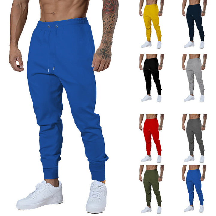 Men's nano athletic terry jogging pants with high waistband drawstring and tapered ribbed cuffs StylebySassy