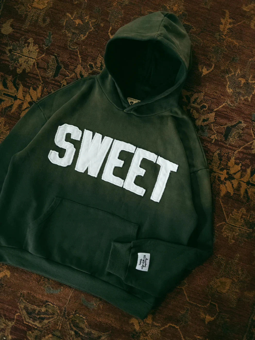 Unisex nan oversized hoodie with appliquéd letter patches and kangaroo pocket StylebySassy