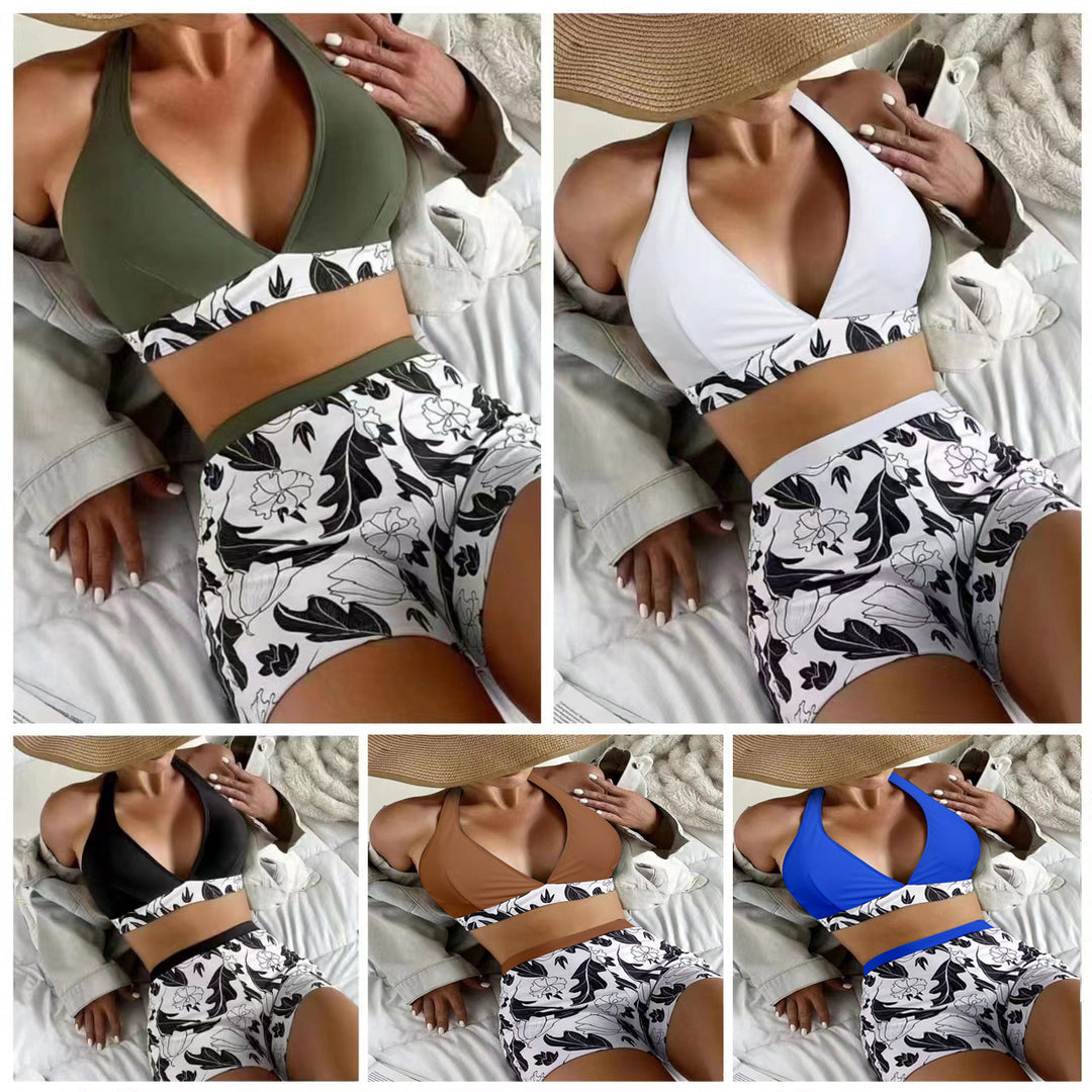 Ladies triangle bikini with floral shorts design StylebySassy