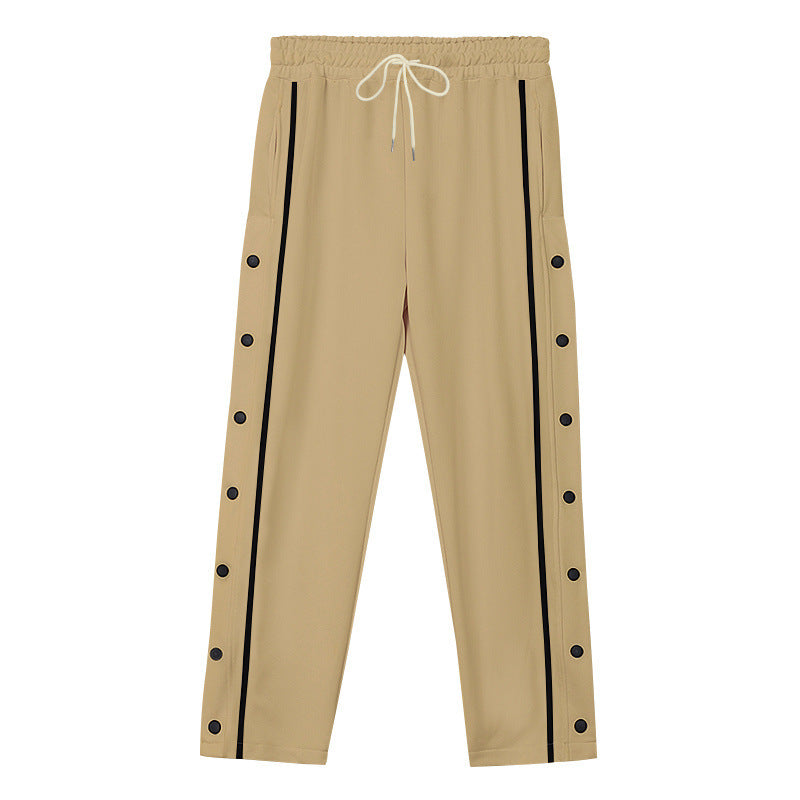 Unisex nan light sports training pants with snap button placket and elastic drawstring waistband StylebySassy