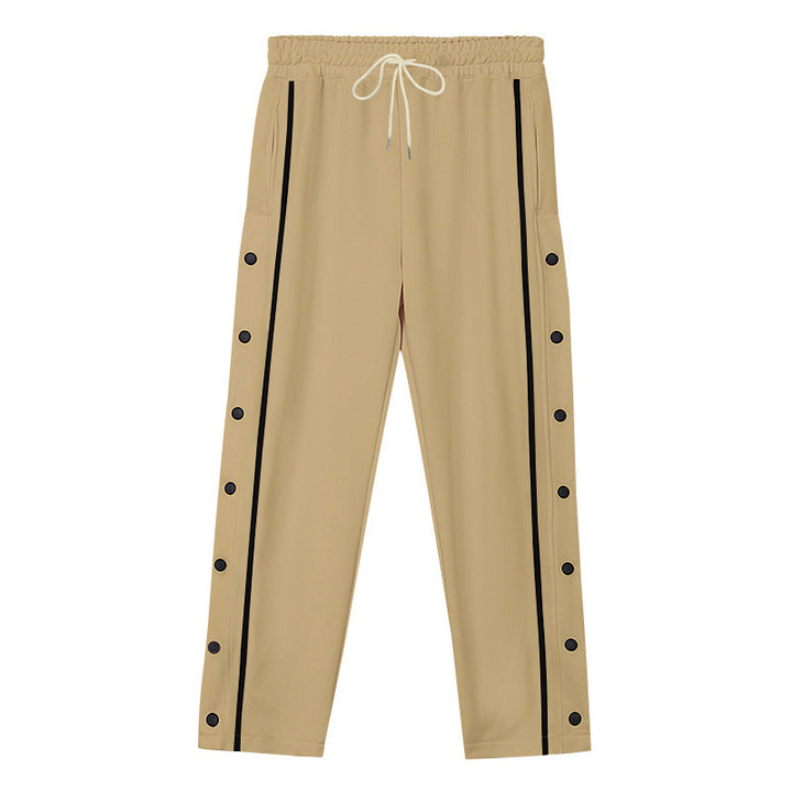 Unisex nan light sports training pants with snap button placket and elastic drawstring waistband StylebySassy