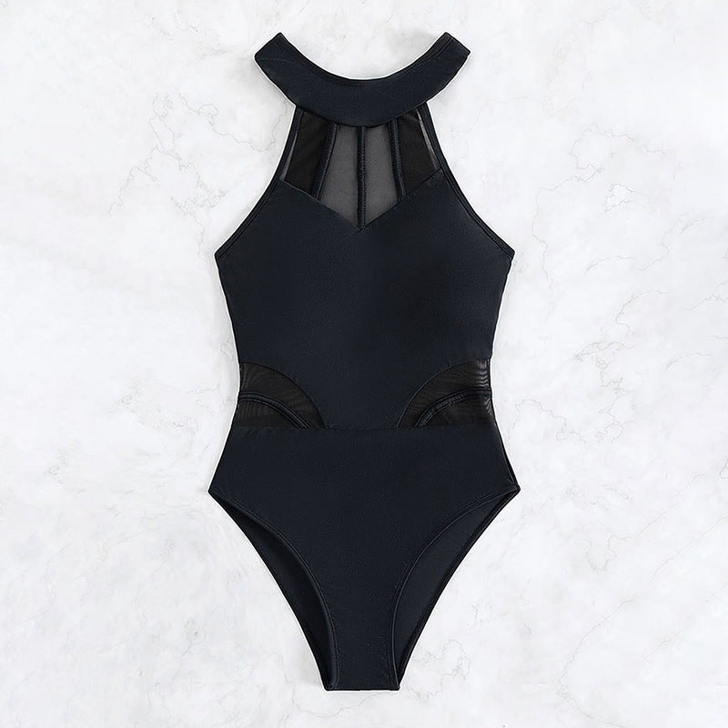 Women's one-piece swimsuit with modern transparent inserts StylebySassy