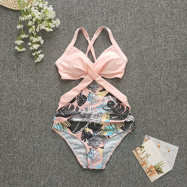 Women's One-Piece Swimsuit with Crossed Design StylebySassy