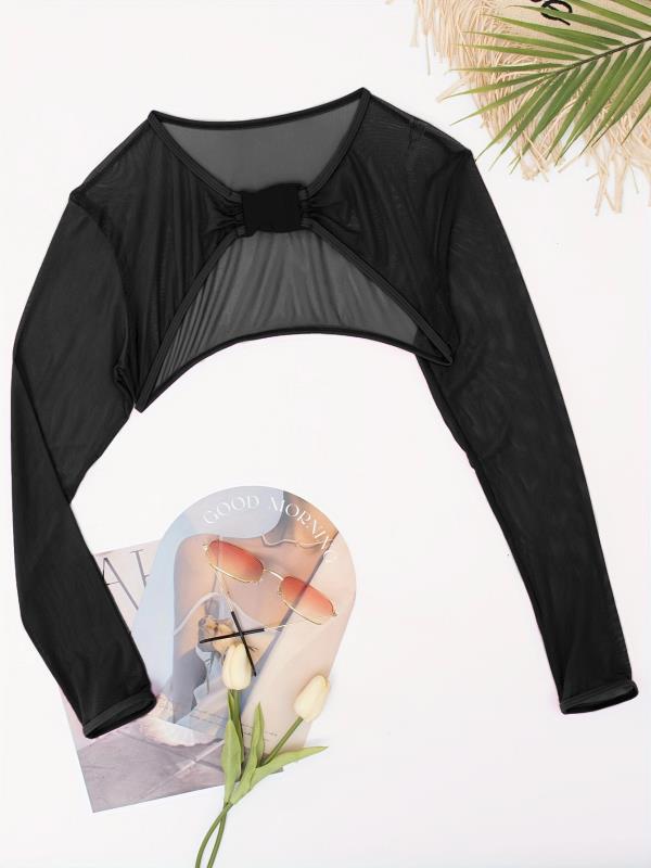 Women's Crop Top with stylish mix of mesh and gathering StylebySassy