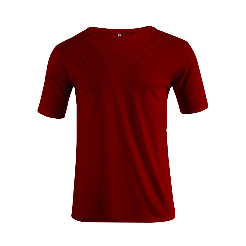 Men's V-neck T-shirt made of fine jersey with slim silhouette and flat seams StylebySassy