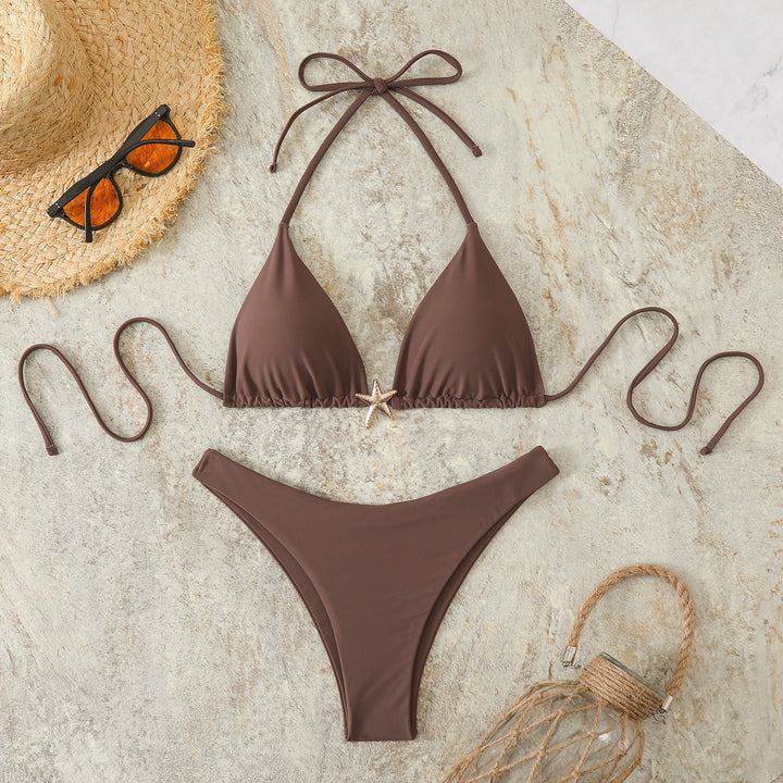 Women's Triangle Bikini with Fashionable Star Detail StylebySassy