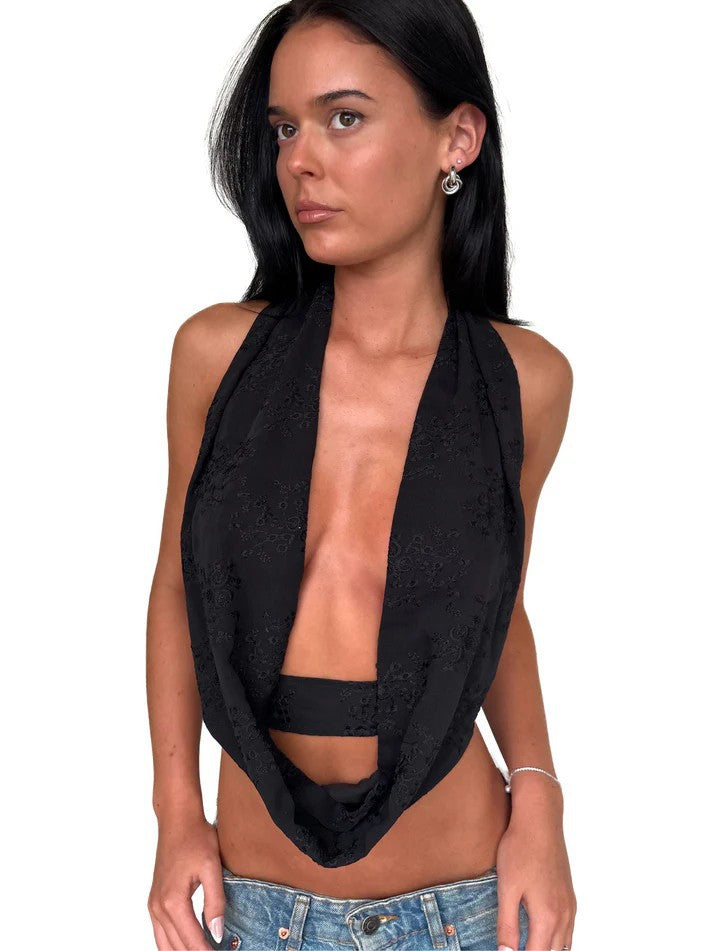 Women's Playful Crop Top with Asymmetric Ruffle Details StylebySassy