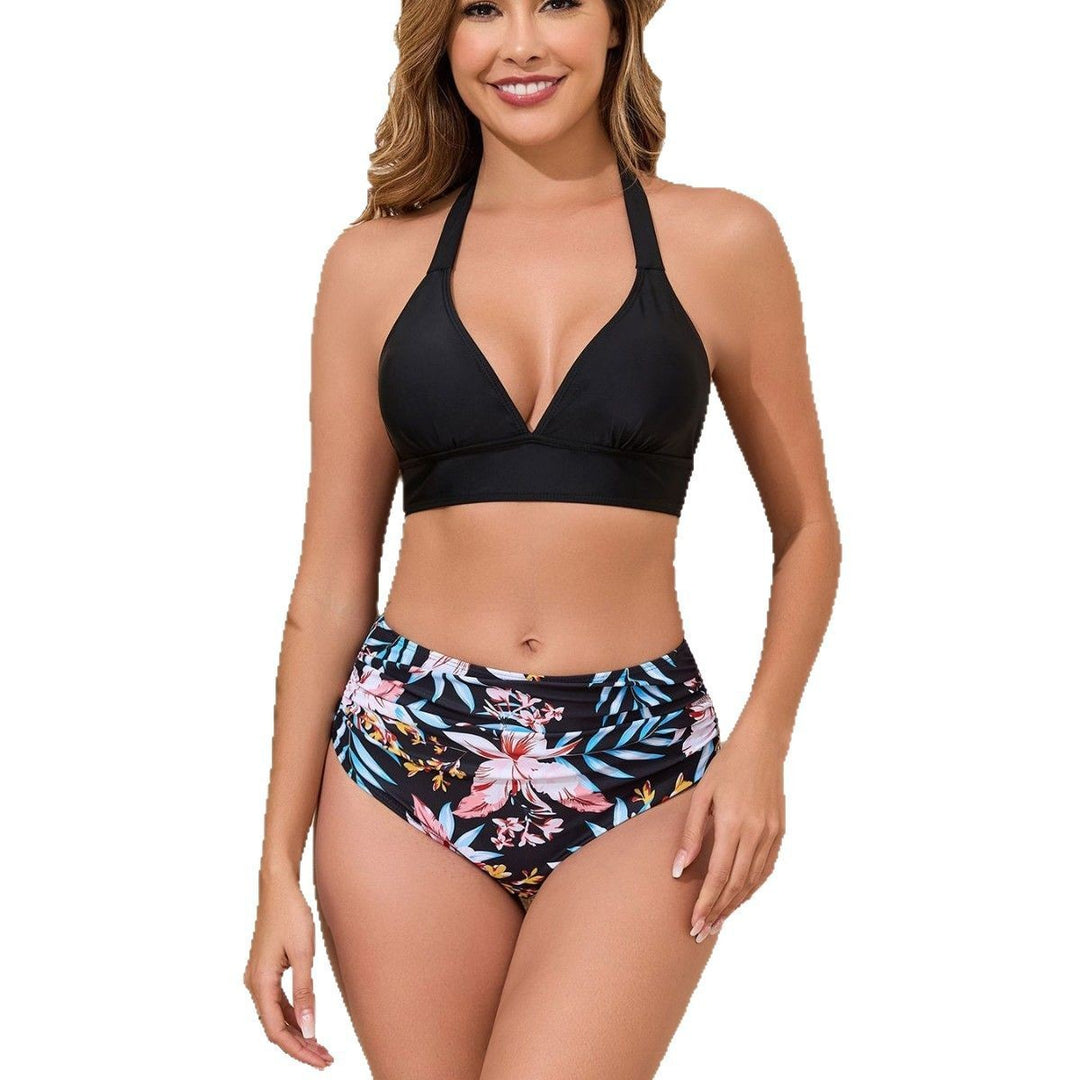 Women's Triangle Bikini Set with High Waist and Floral Design StylebySassy