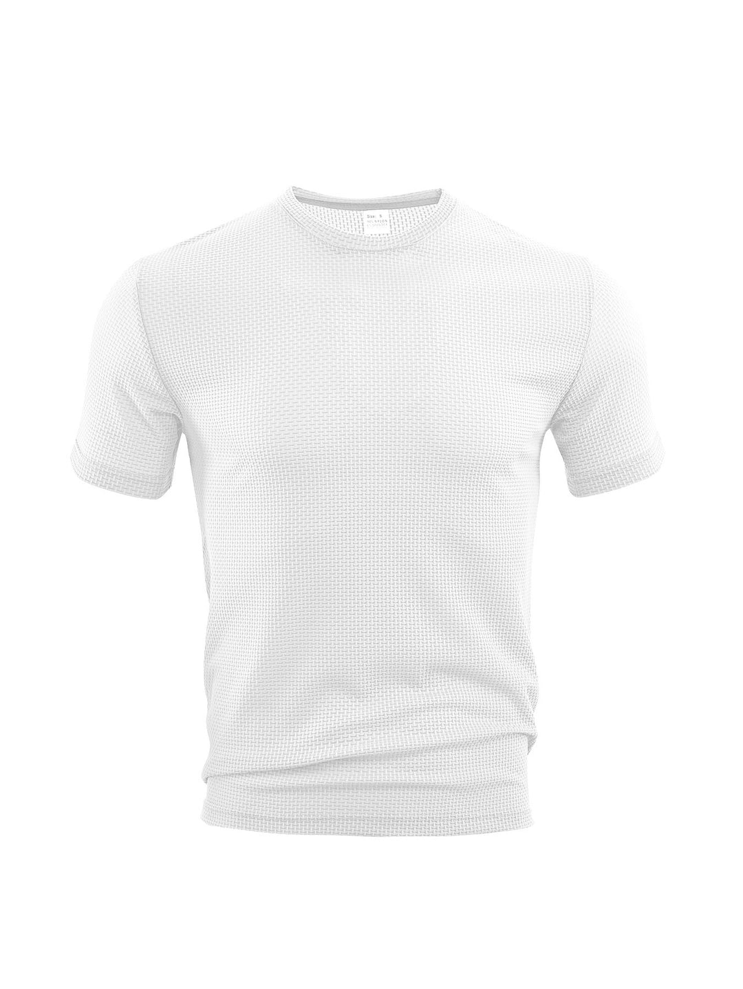 Men's waffle structure T-shirt with round neckline and body-hugging fit StylebySassy