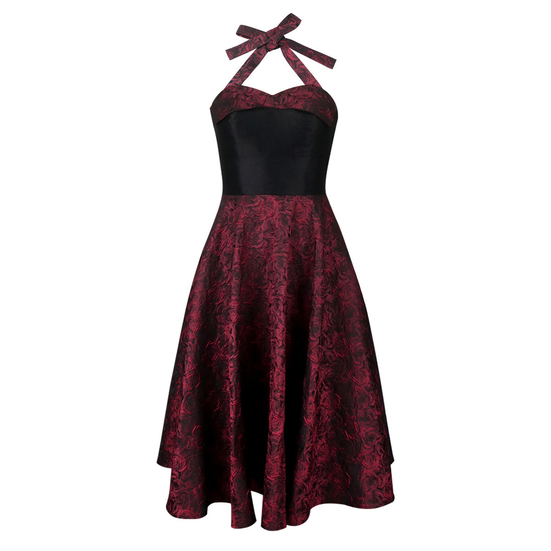 Women Elegant Cocktail Dress with Floral Pattern and Flattering Waist Belt StylebySassy