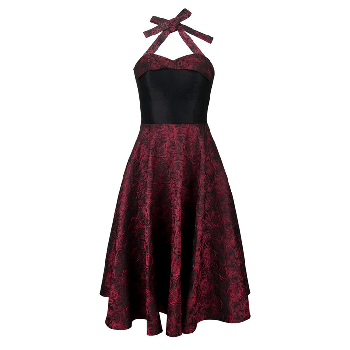 Women Elegant Cocktail Dress with Floral Pattern and Flattering Waist Belt StylebySassy