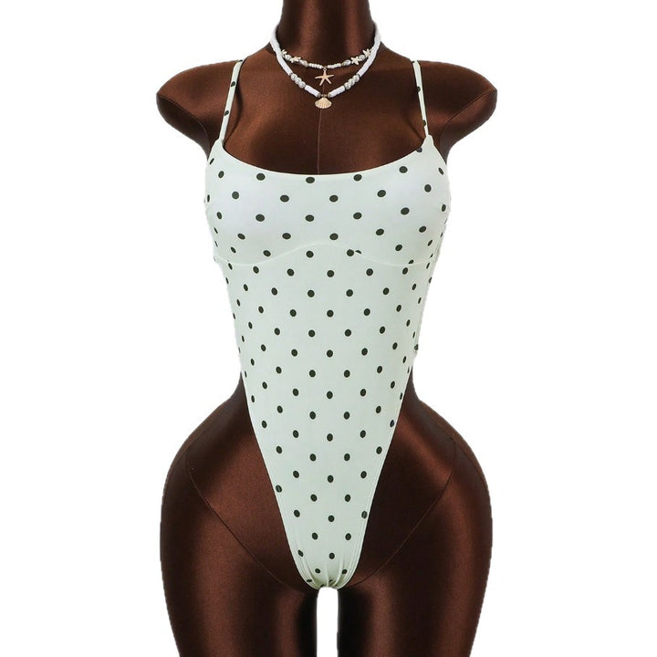 Women One-Piece Swimsuit with High Leg Cut and Pattern StylebySassy