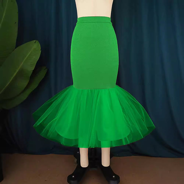 Women Elegant Tulle Skirt with Voluminous Hem StylebySassy