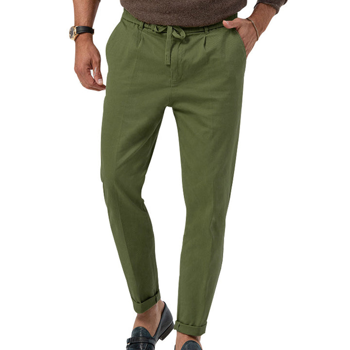 Men's lightweight linen pants with drawstring and slim fit StylebySassy