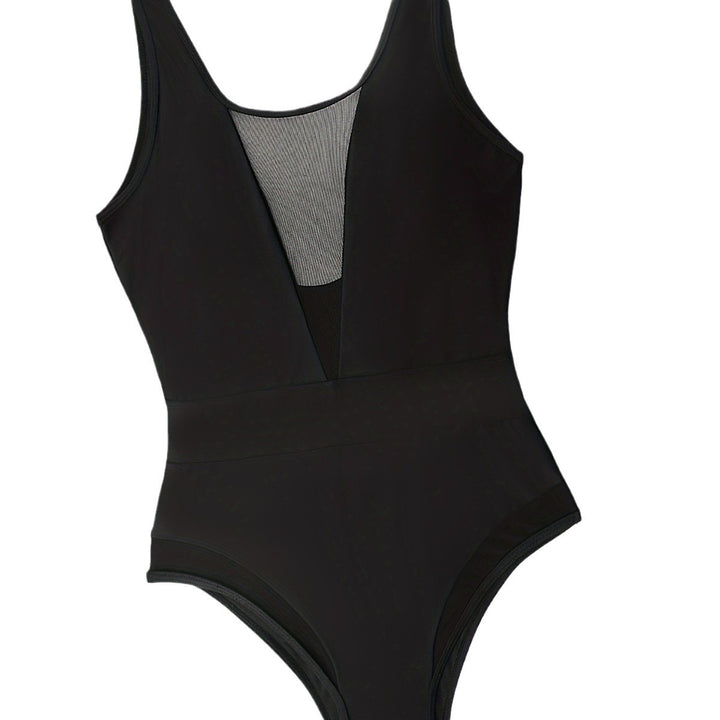 Women High-neck Monokini with Transparent Mesh Details StylebySassy