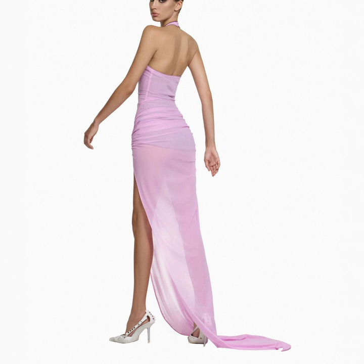 Women Elegant Wrap Dress with Deep V-Neck and Ruching StylebySassy
