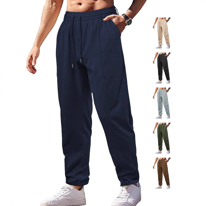 Ladies nan elegant jersey pants with creases, drawstring waistband, and narrow leg fit StylebySassy