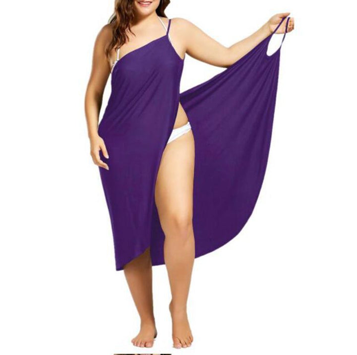 Women's nan versatile beach pareo wrap dress with spaghetti straps and asymmetrical hem StylebySassy