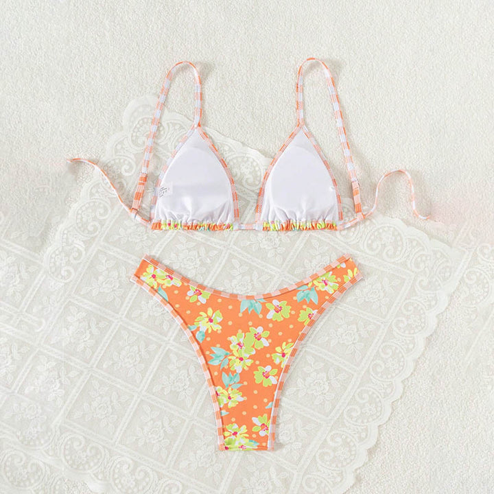 Women's floral triangle bikini with adjustable straps StylebySassy