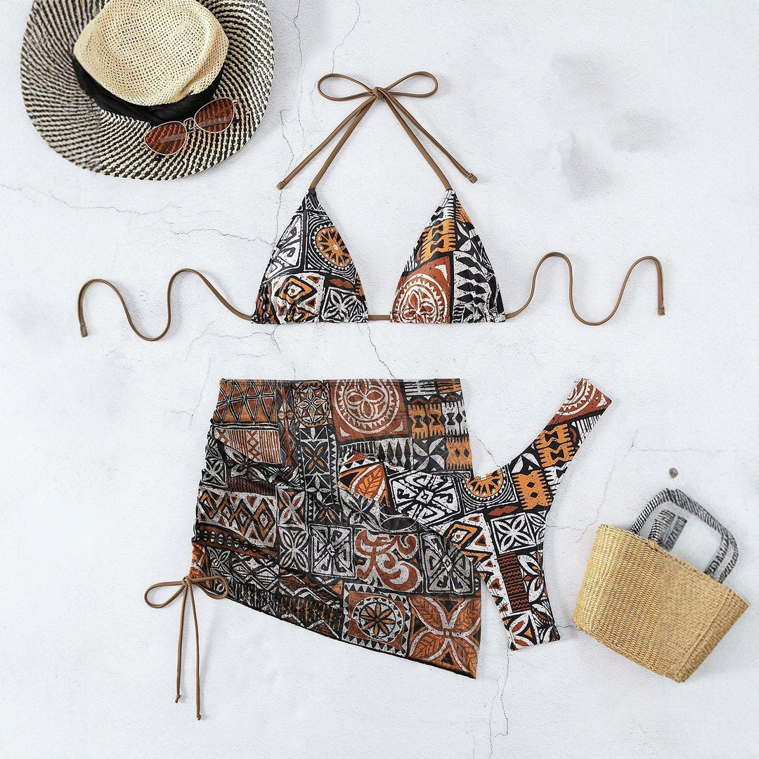 Ladies Triangle Bikini with adjustable wrap skirt StylebySassy