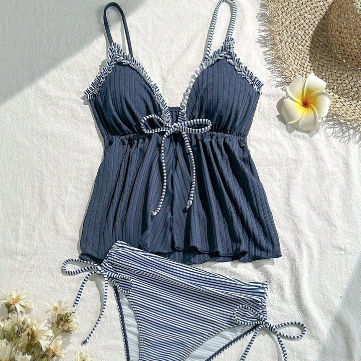 Women's Casual Swimwear Tankini with Ruffle Details StylebySassy