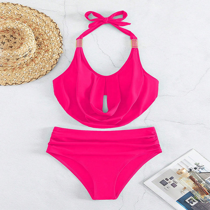 Women’s one-piece swimsuit with elegant draping design and high-quality accents StylebySassy